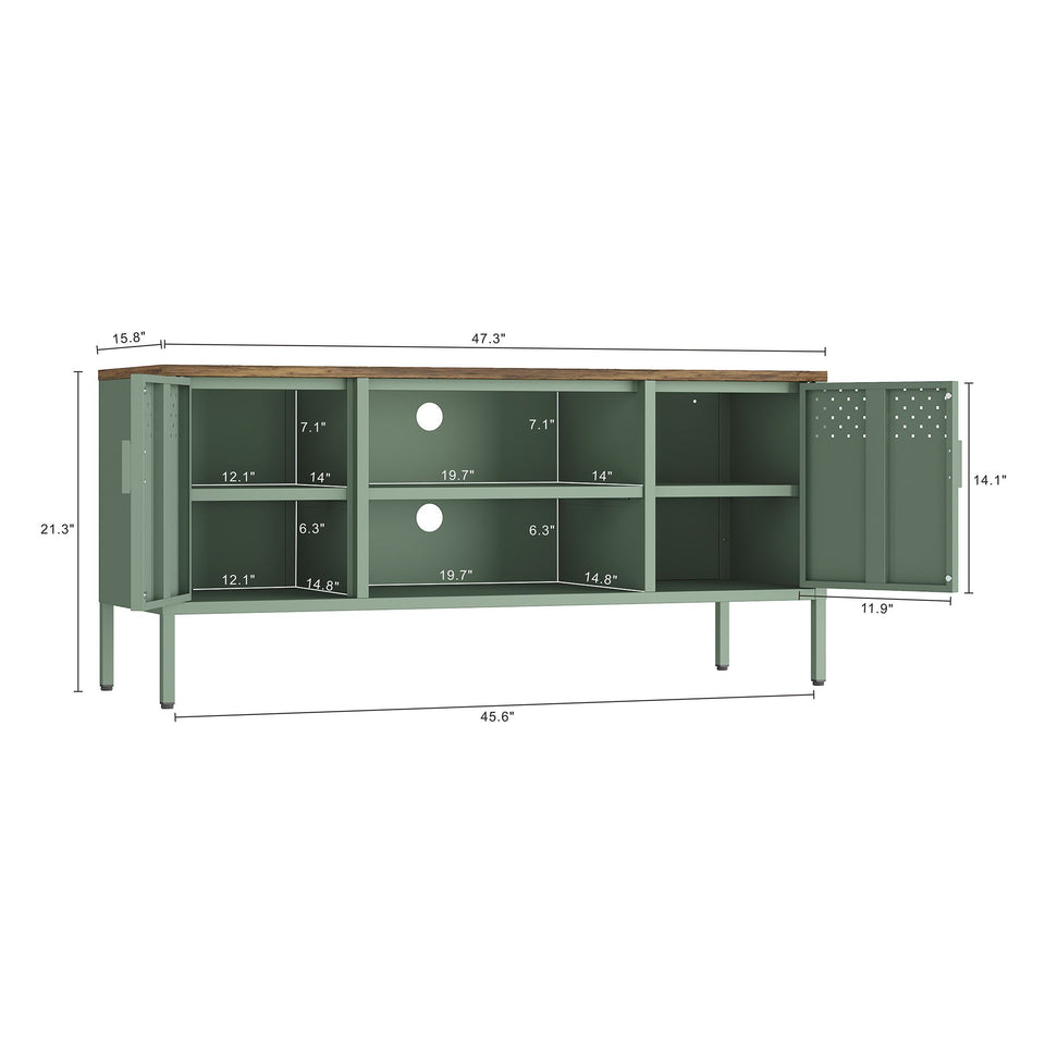 Landen 47" Metal Storage Cabinet in Sage Green