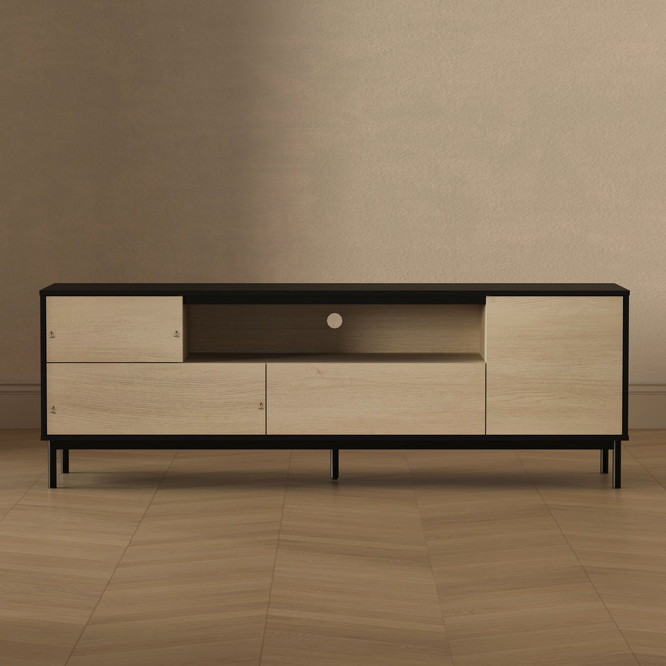 Arvon 71" TV Stand with Metal Legs