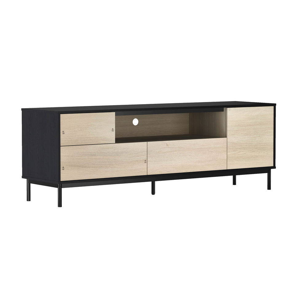 Arvon 71" TV Stand with Metal Legs