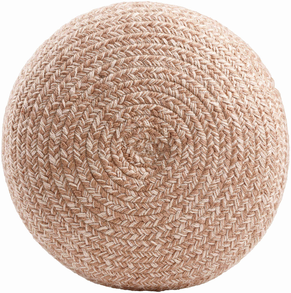 Tonanitla Natural Fiber Blush Knitted Outdoor Pouf