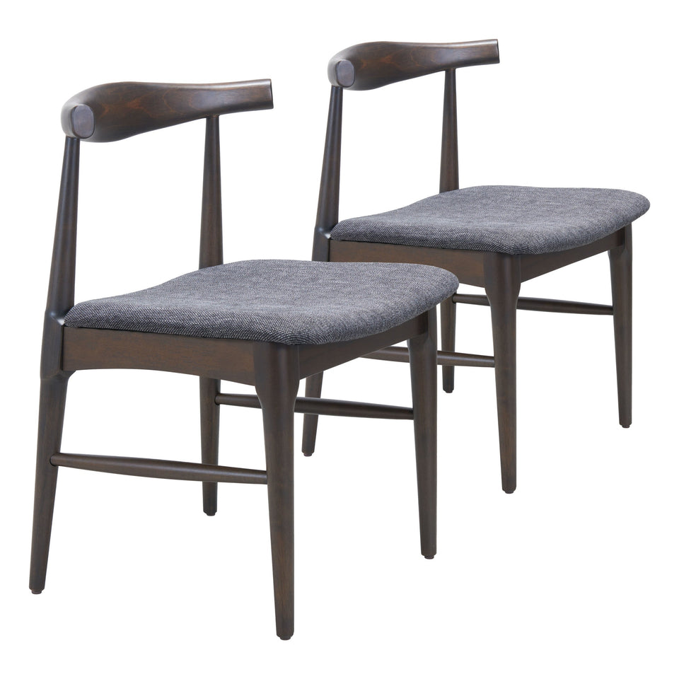 Tuzka Dining Chair (Set of 2) Gray & Espresso