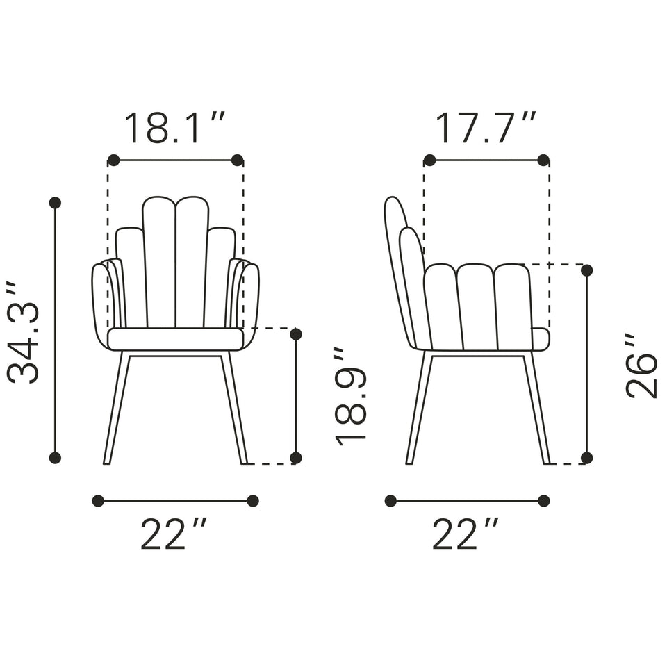 Noosa Dining Chair (Set of 2) Gray