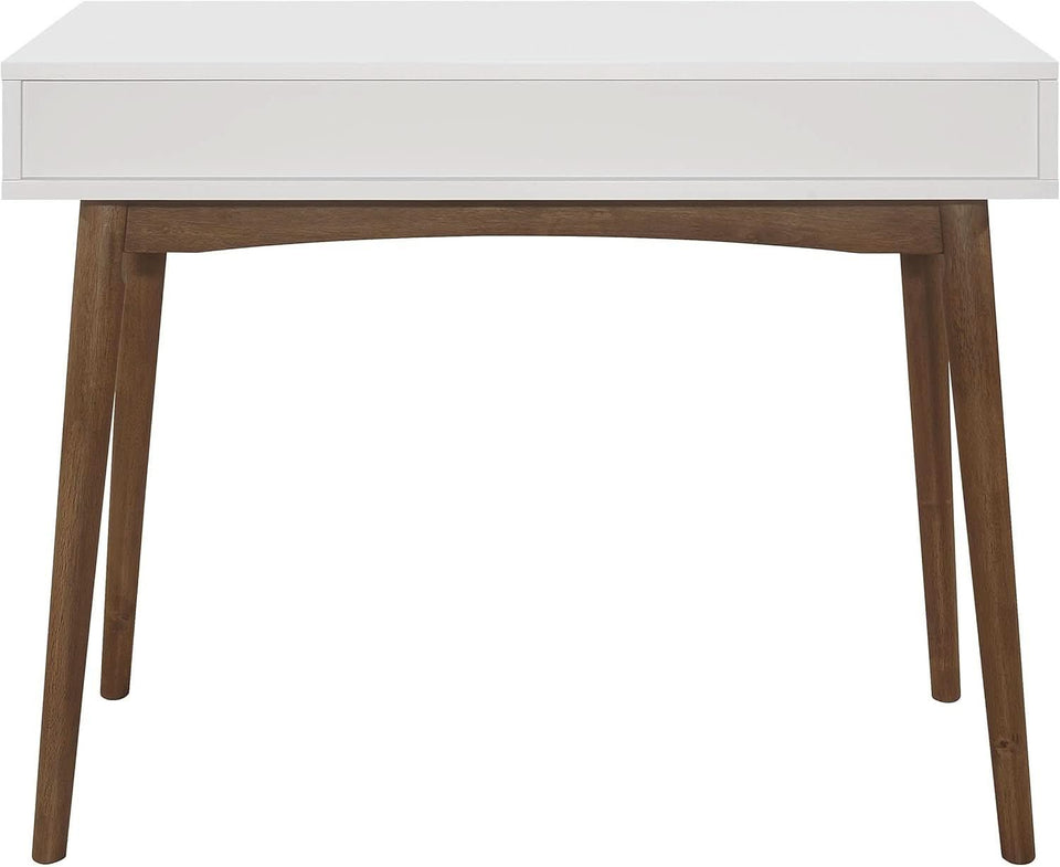 Wood Writing Desk with Drawer Spacious Top and Storage