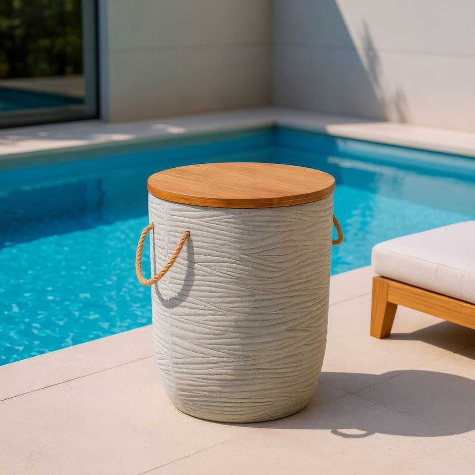 Biban Side Table Natural & Gray