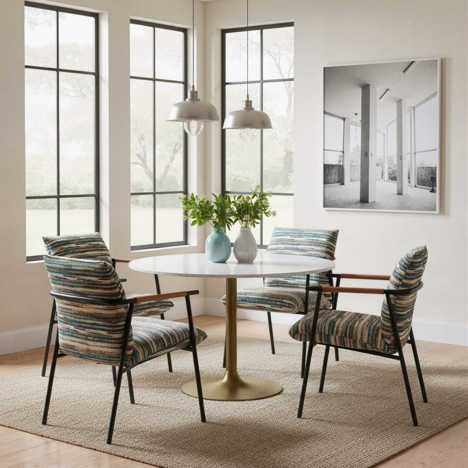 Ithaca Dining Table White & Gold