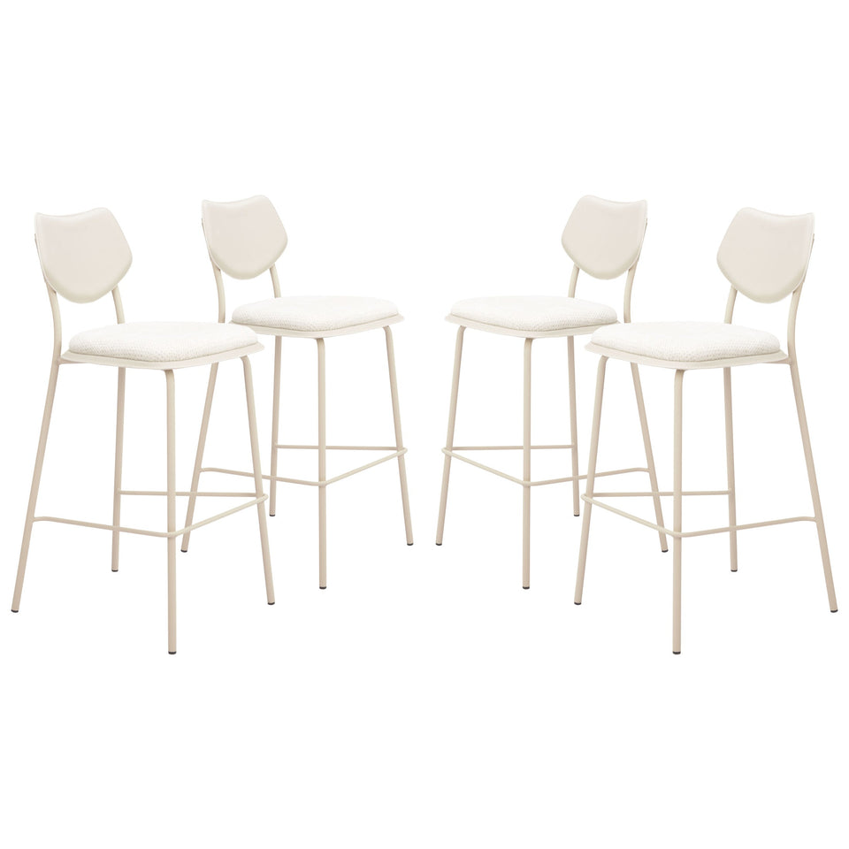 Zeal Barstool (Set of 4) Light Gray & Beige
