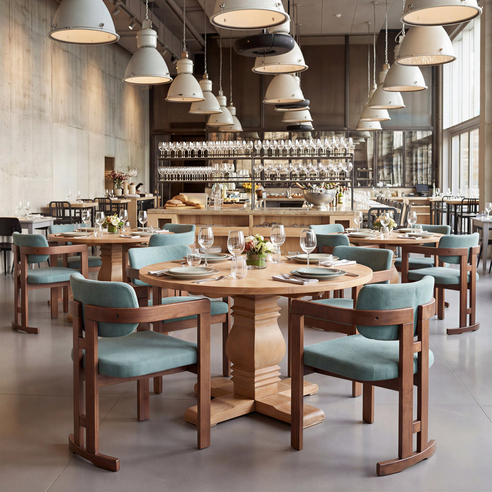 Poly Dining Chair Moss Gray & Walnut