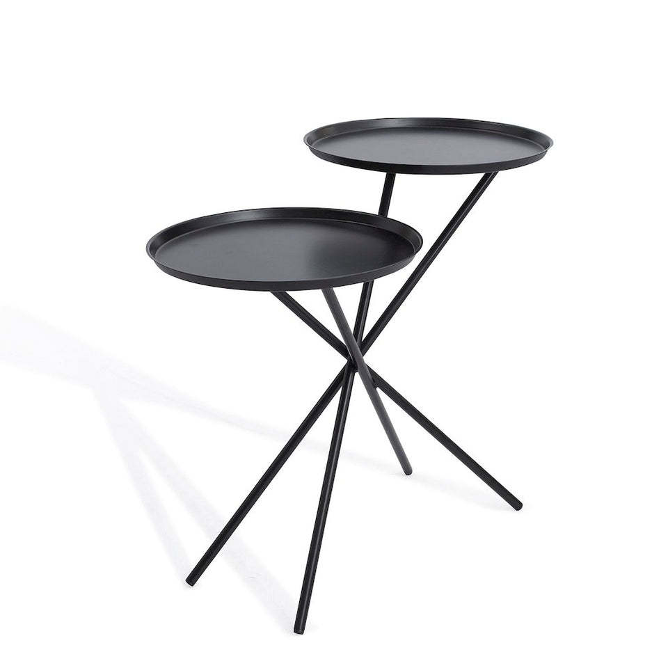 Python Nest Double Tray Table in Brushed Black
