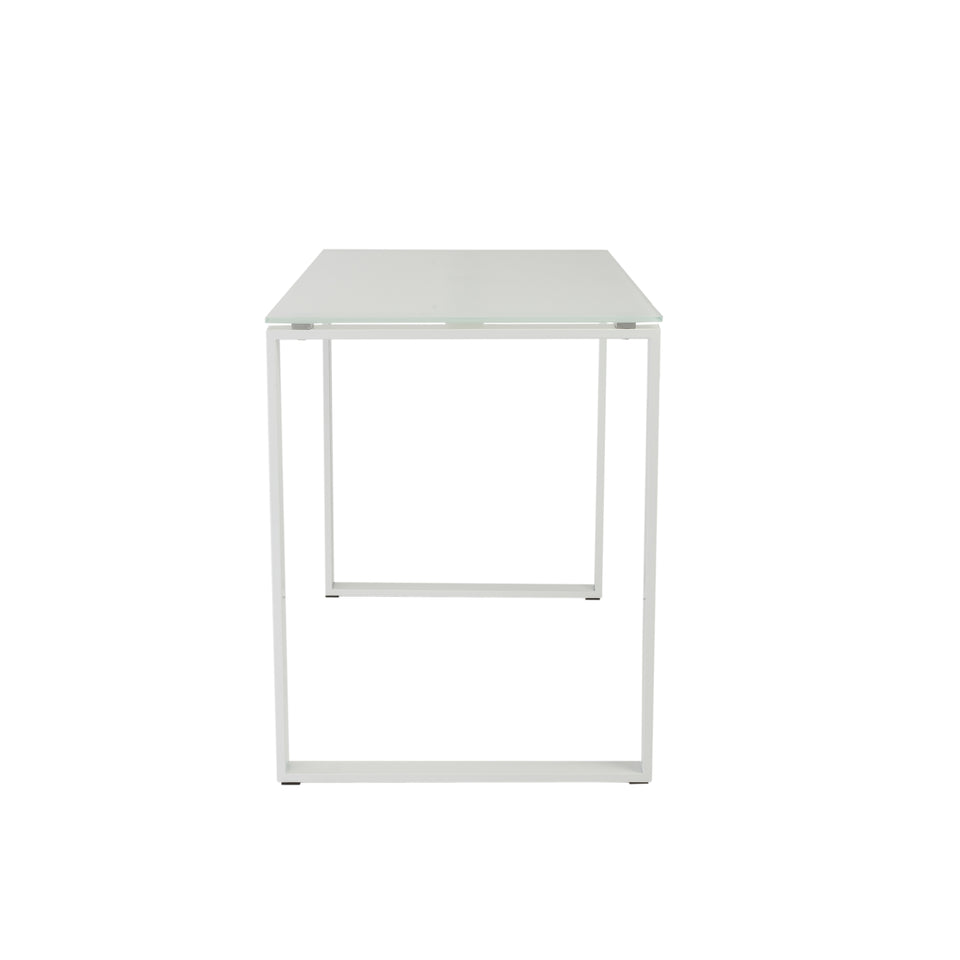 Diego Desk in Pure White Glass