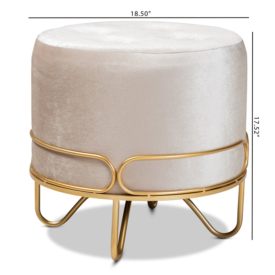 Lucienne glam and luxe metal ottoman.