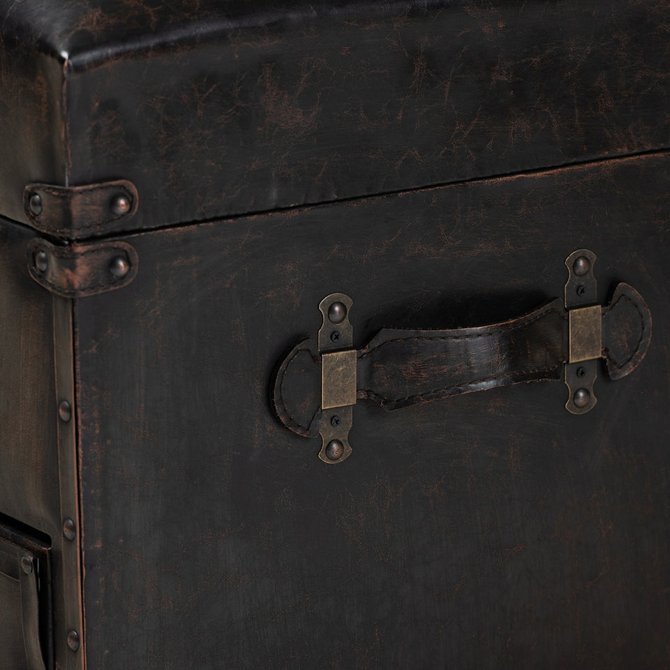 Callum 2-drawer storage trunk ottoman.