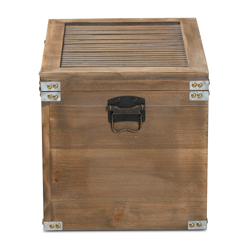 Clement 2-piece wood spindle storage trunk set.