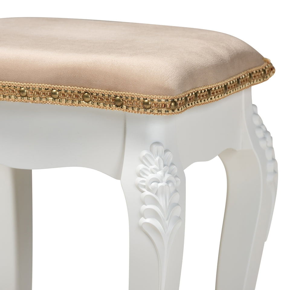 Isabella classic and traditional French ottoman stool.