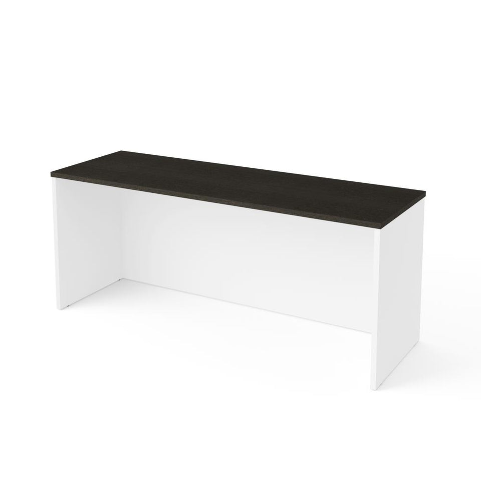Bestar Pro-Concept Plus 72W Narrow Desk Shell in white & deep grey