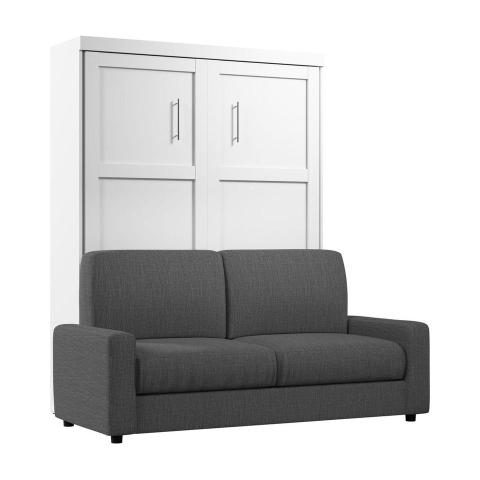 Bestar Pur Queen Murphy Bed with Sofa (78W) in White