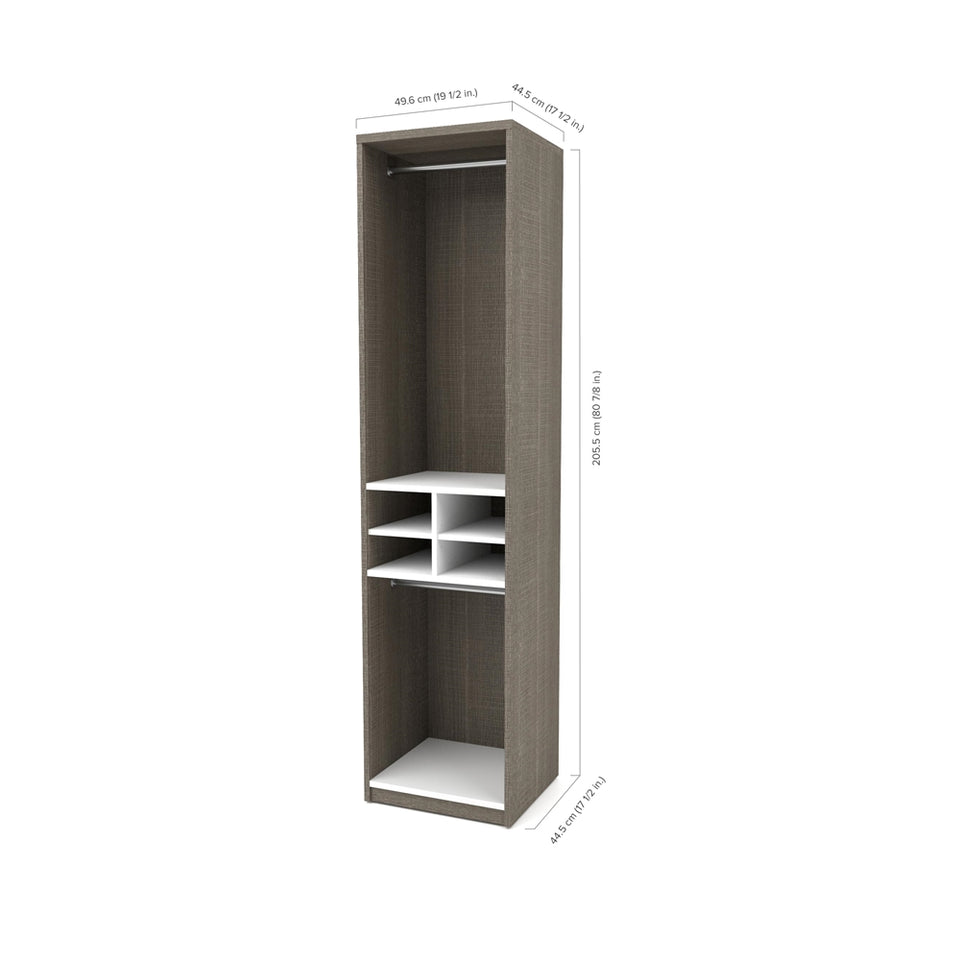 19.5" Multi-Storage Cubby Unit in Bark Gray and White