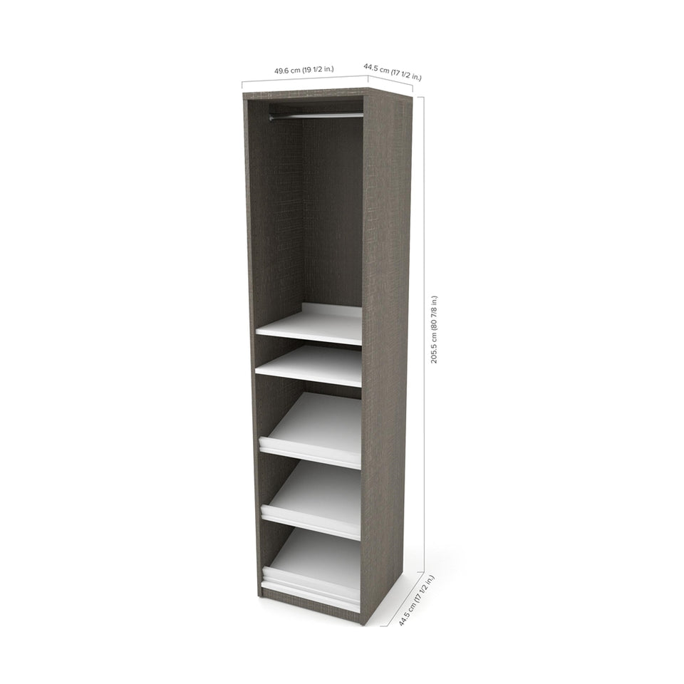 19.5" Shoe/Closet Storage Unit Featuring Reversible Shelves in Bark Gray and White