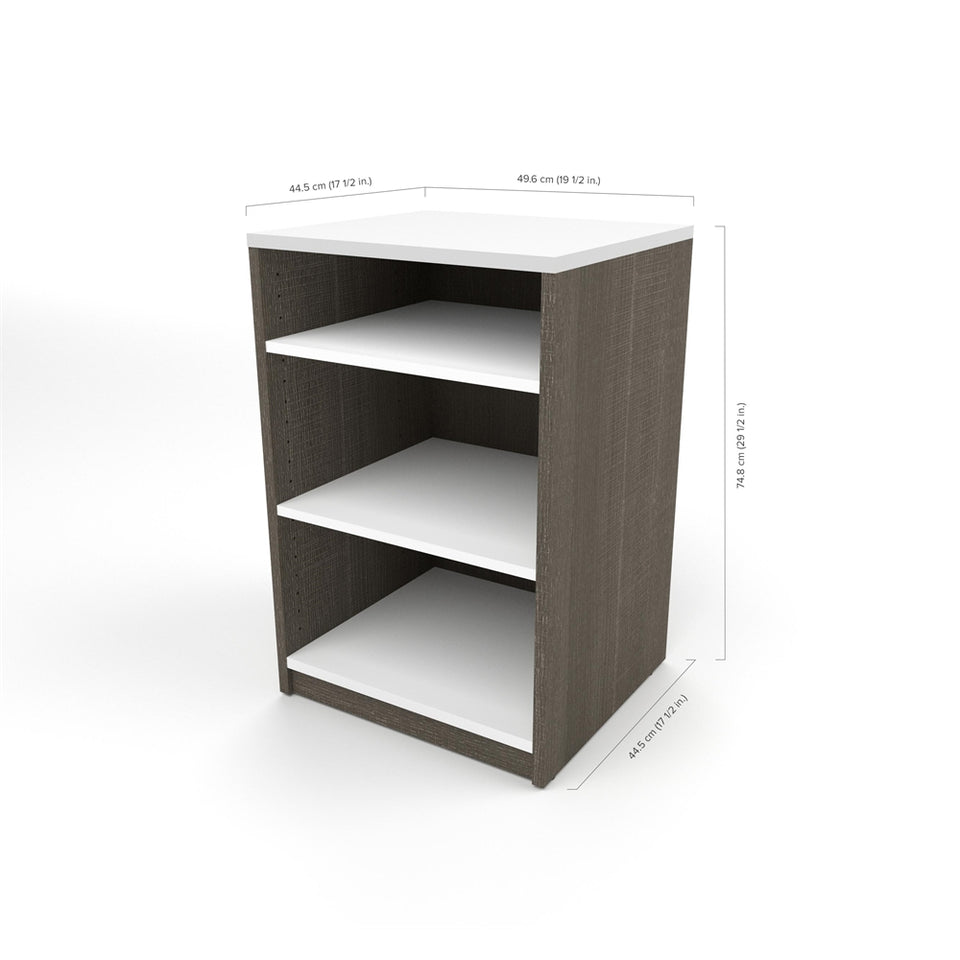 19.5" Base Storage Unit in Bark Gray and White