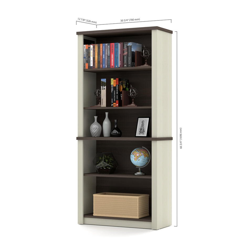 Prestige modular bookcase in White Chocolate & Antigua