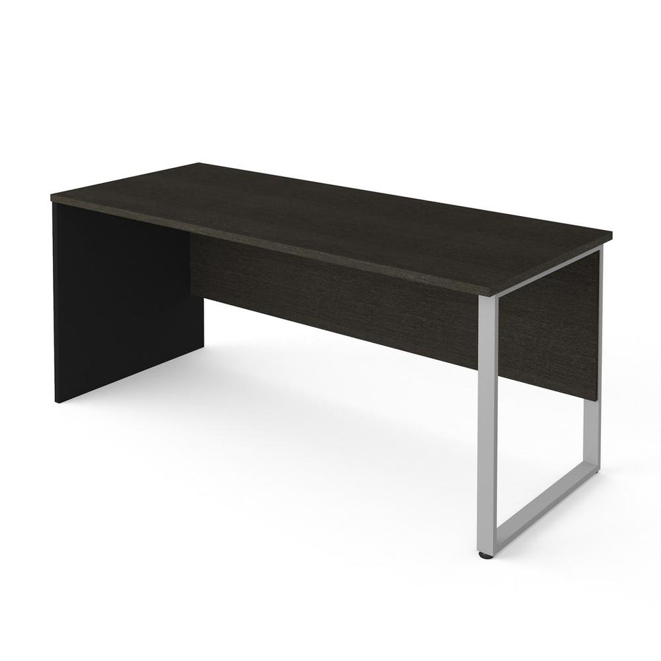 Bestar Pro-Concept Plus 72W Table Desk with Rectangular Metal Leg in deep grey & black