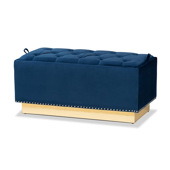 Powell glam and luxe storage ottoman.