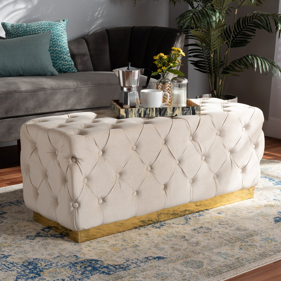 Corrine glam and luxe ottoman.