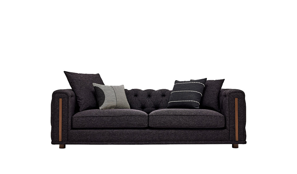 US Sirona 3 Seater Sofa - Black