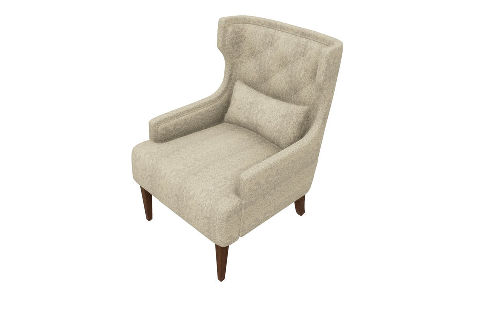 US Piedra Armchair (164) - Casablanca Cream [Walnut Leg] New