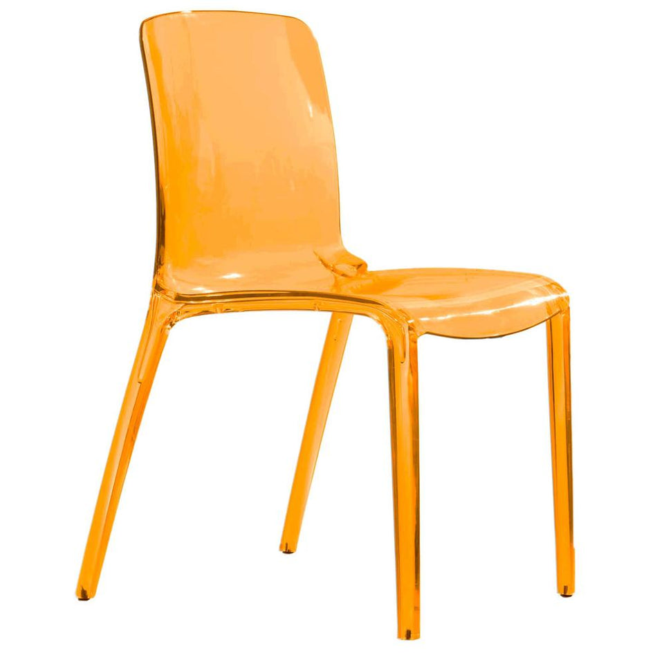 Murray Modern Dining Chair, Transparent Orange