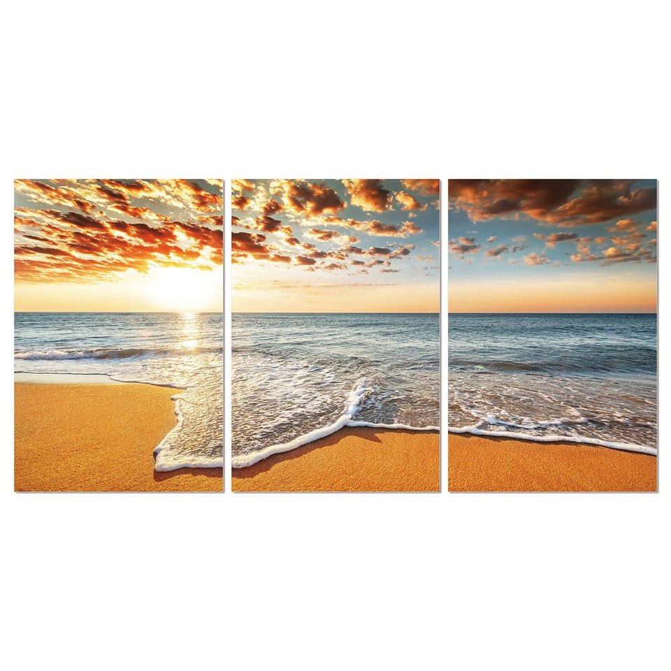 3 Piece acrylic panel picture of - Warm Sandy Beach