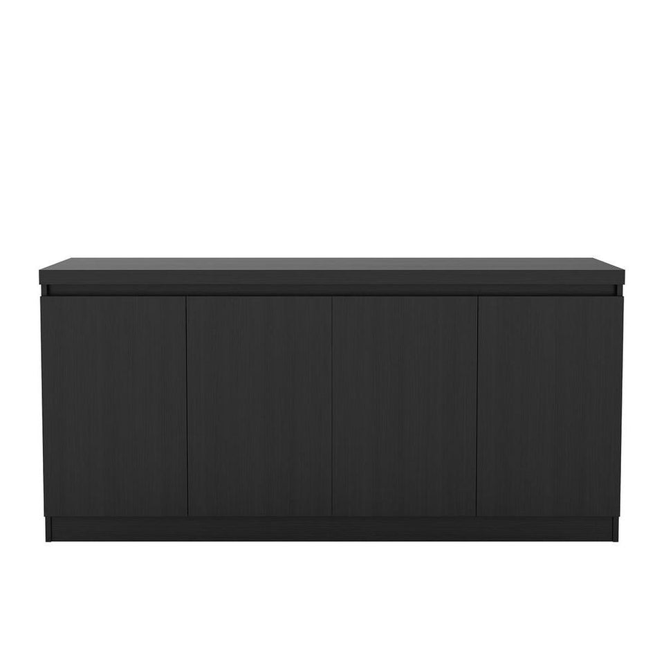 Viennese 62.99 in. 6-Shelf Buffet Cabinet in Black Matte