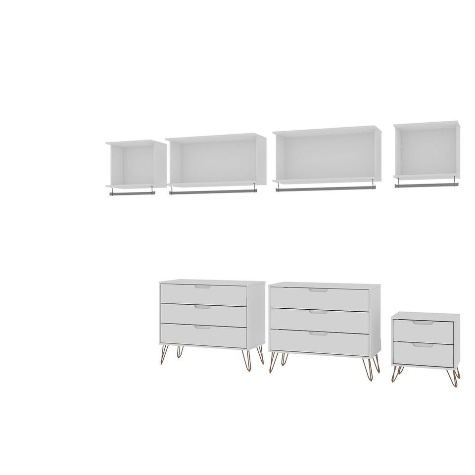 Rockefeller 7- Piece Open Wardrobe in White