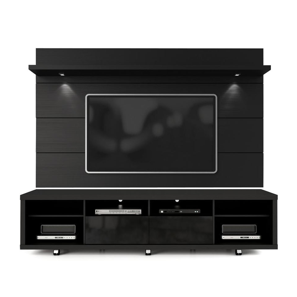 Cabrini Floating Wall TV Panel 2.2 in Black Matte