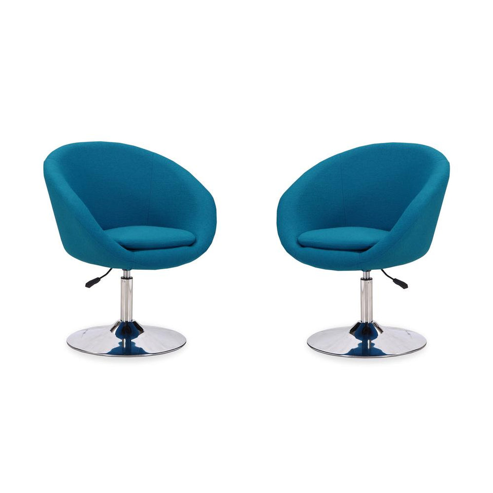 Hopper Swivel Adjustable Height Chair in Blue and Polished Chrome