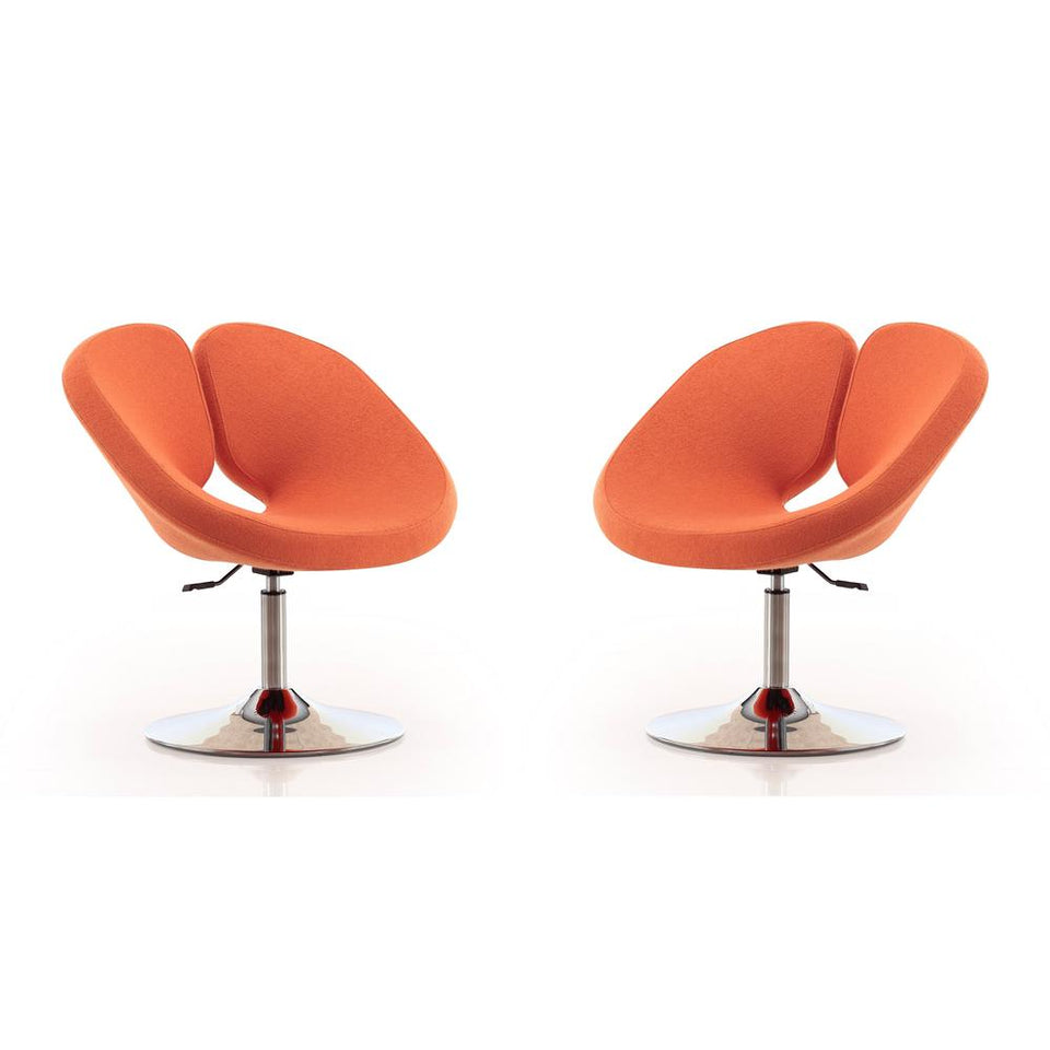 Perch Adjustable Chair in Orange and Polished Chrome