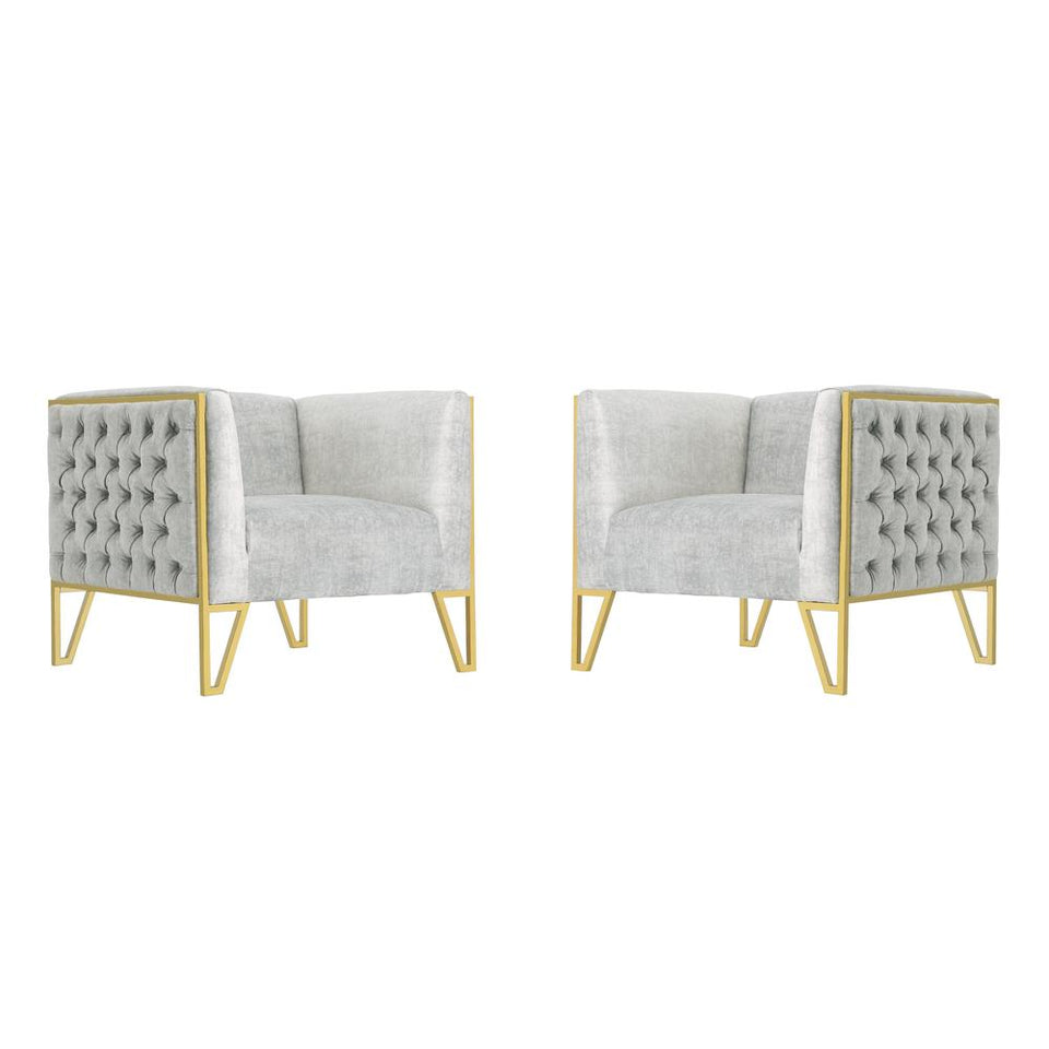 Vector Accent Chair in Grey and Gold