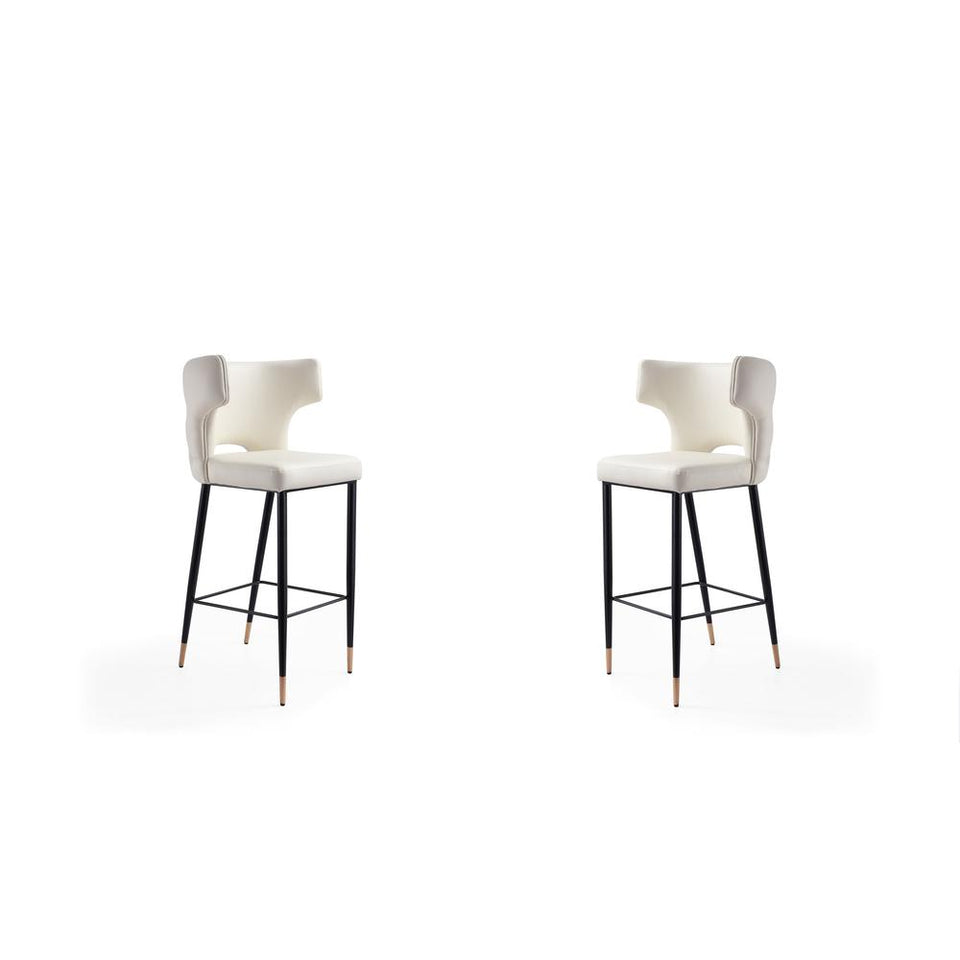 Holguin Barstool in Cream, Black and Gold