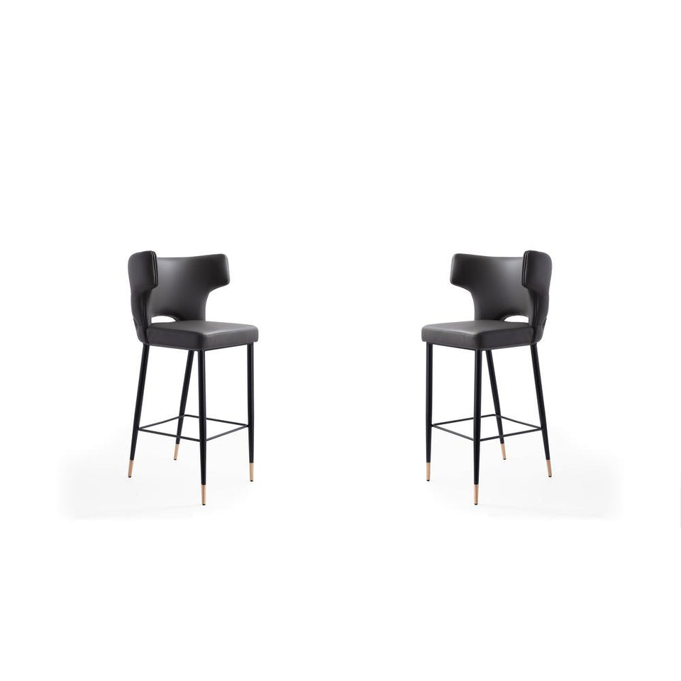 Holguin Barstool in Grey, Black and Gold