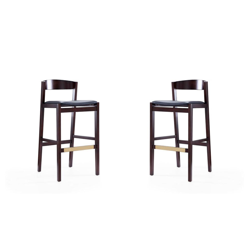 Klismos Barstool  in Black and Dark Walnut