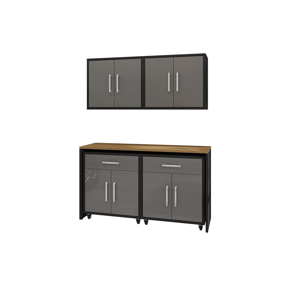 Eiffel 5-Piece Garage Storage Set in Matte Black and Grey