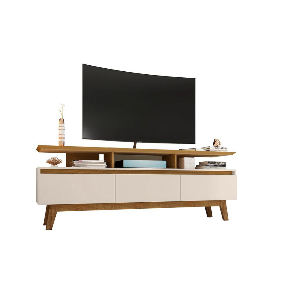 Yonkers 70.86" TV Stand in Off White and Cinnamon