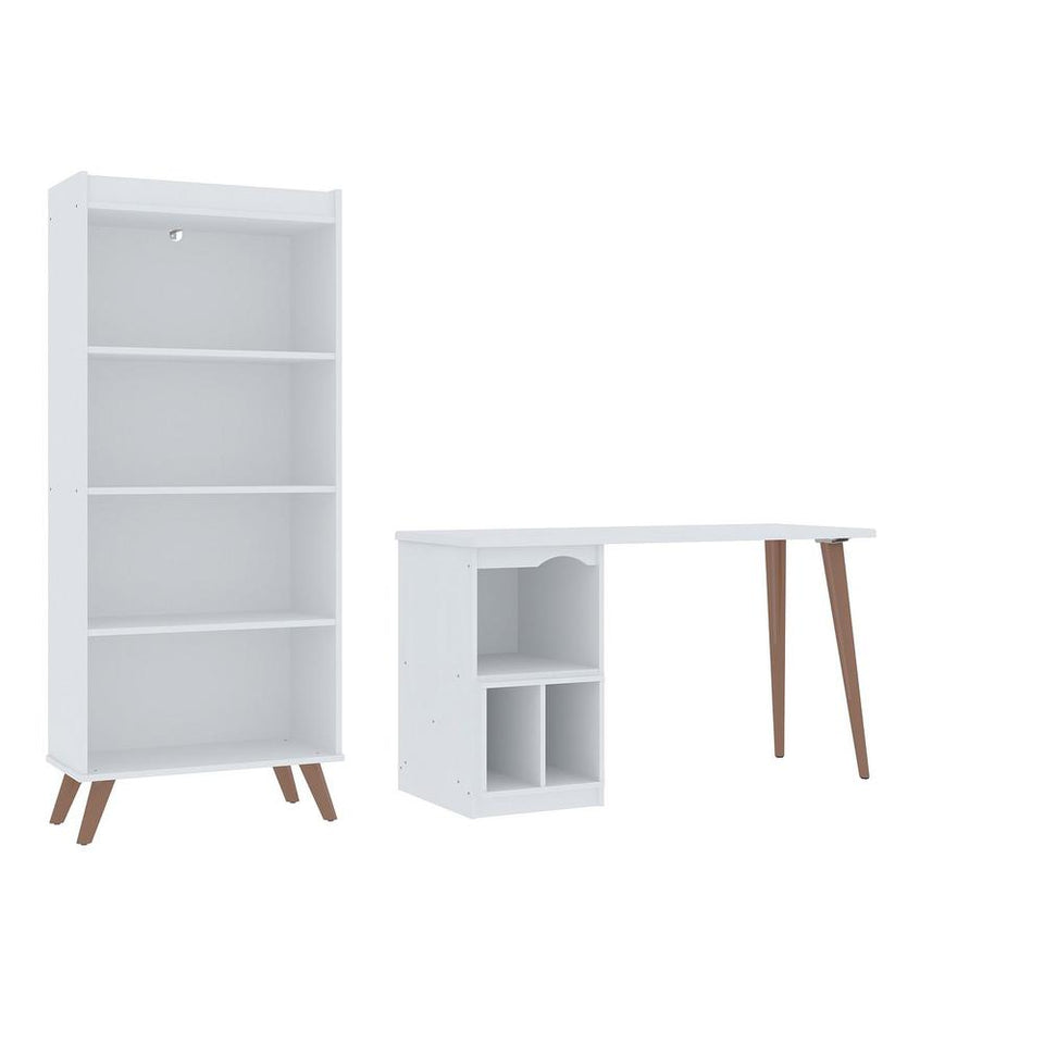 Hampton 2- Piece Home Extra Storage Office Set in White