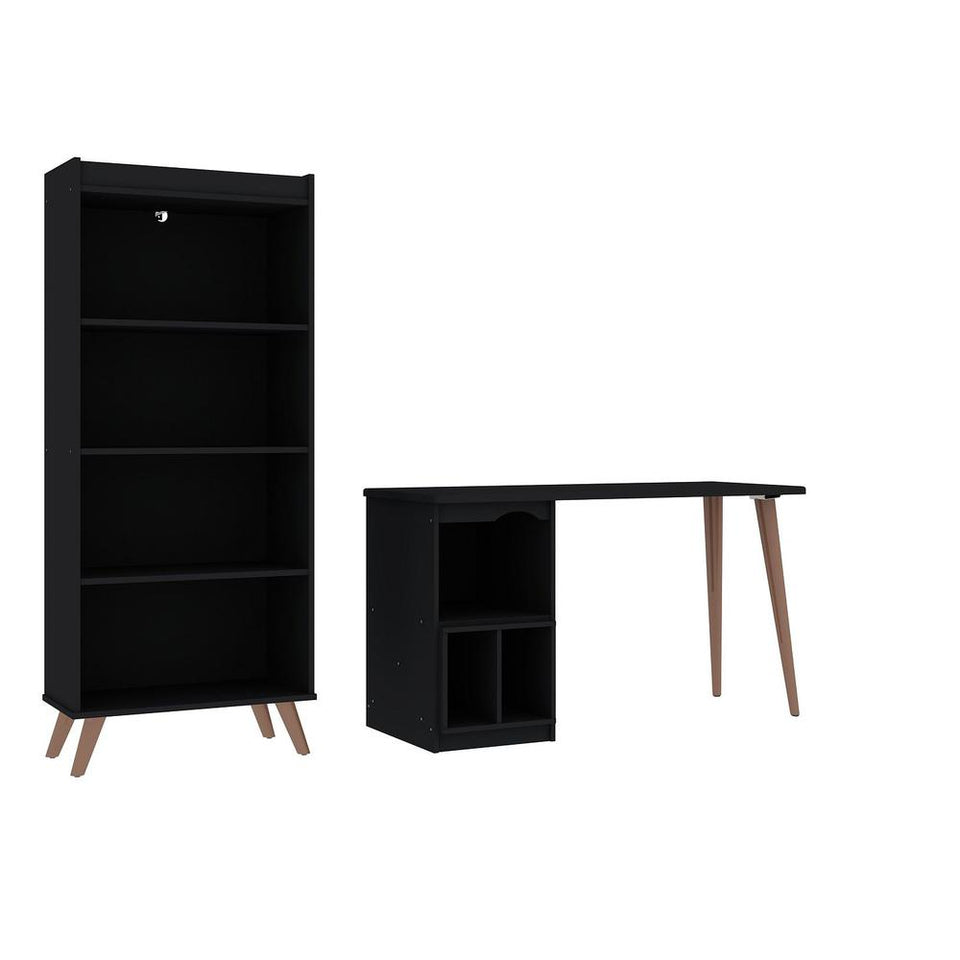 Hampton 2- Piece Home Extra Storage Office Set in Black