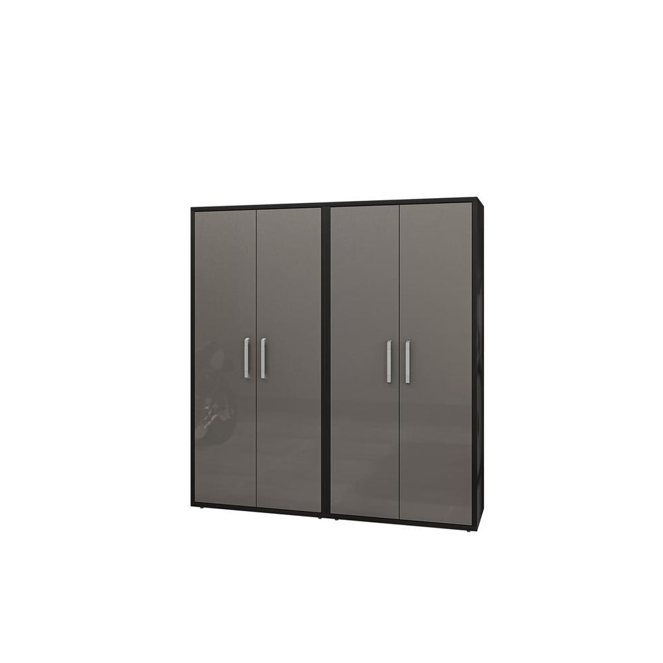 Eiffel Storage Cabinet in Matte Black (Set of 2)