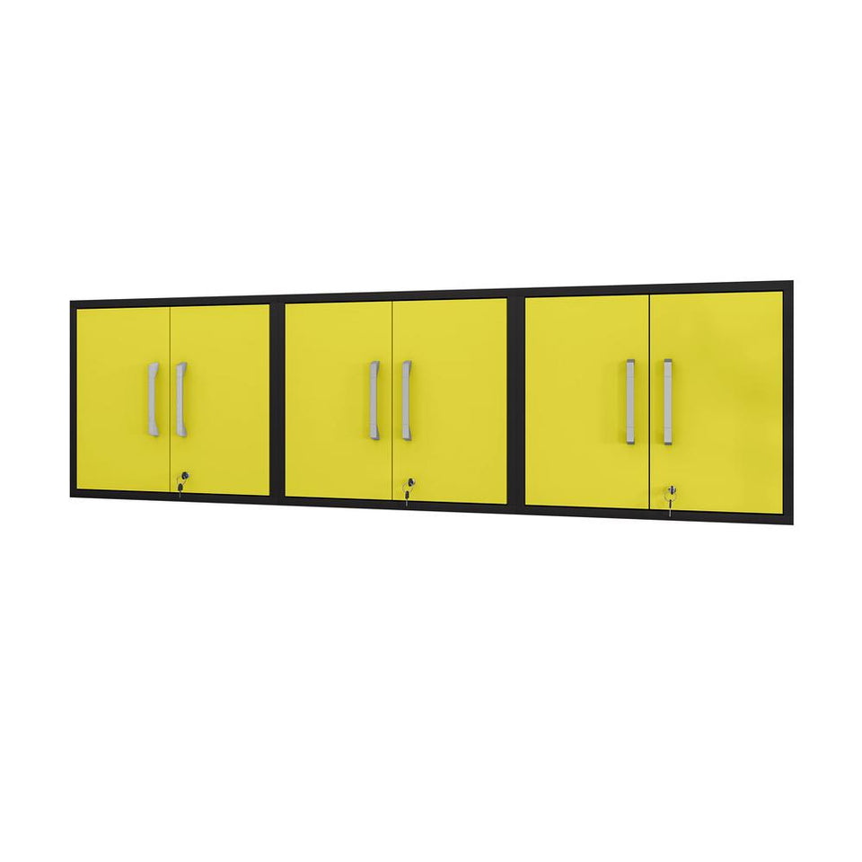 Eiffel Floating Garage Cabinet in Matte Black (Set of 3)