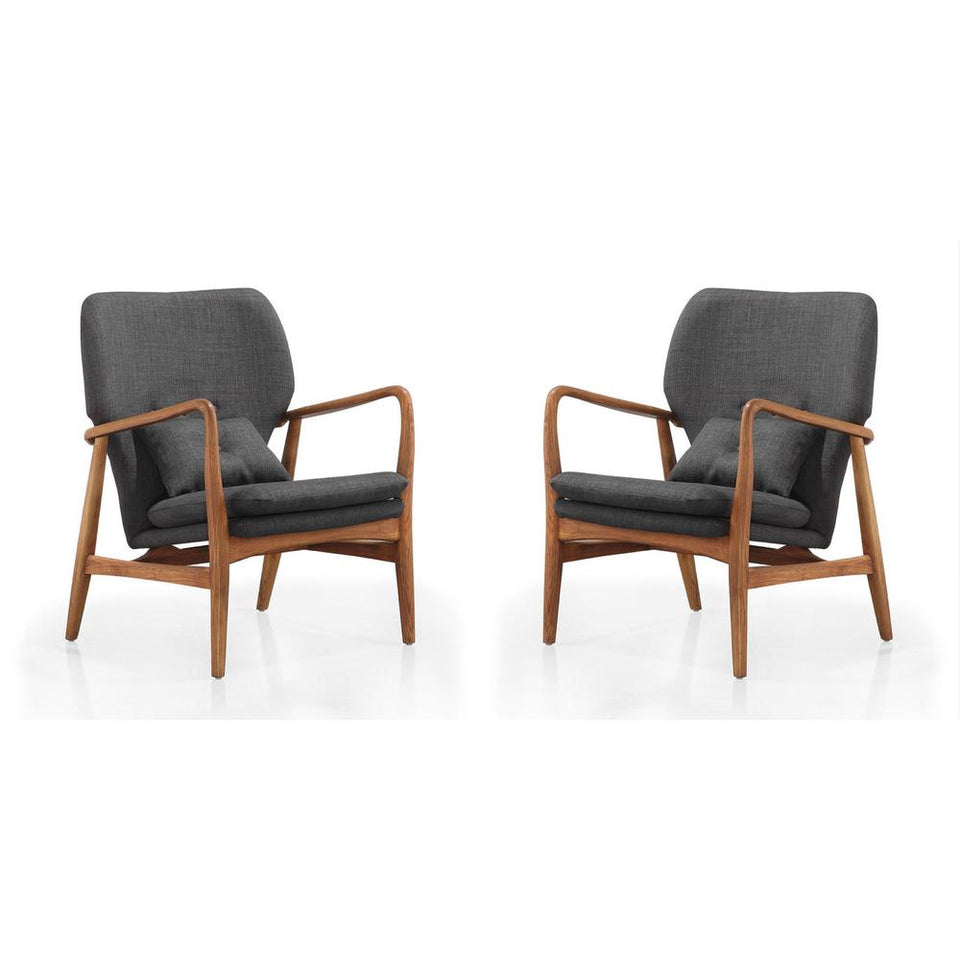 Bradley Accent Chair in Charcoal and Walnut