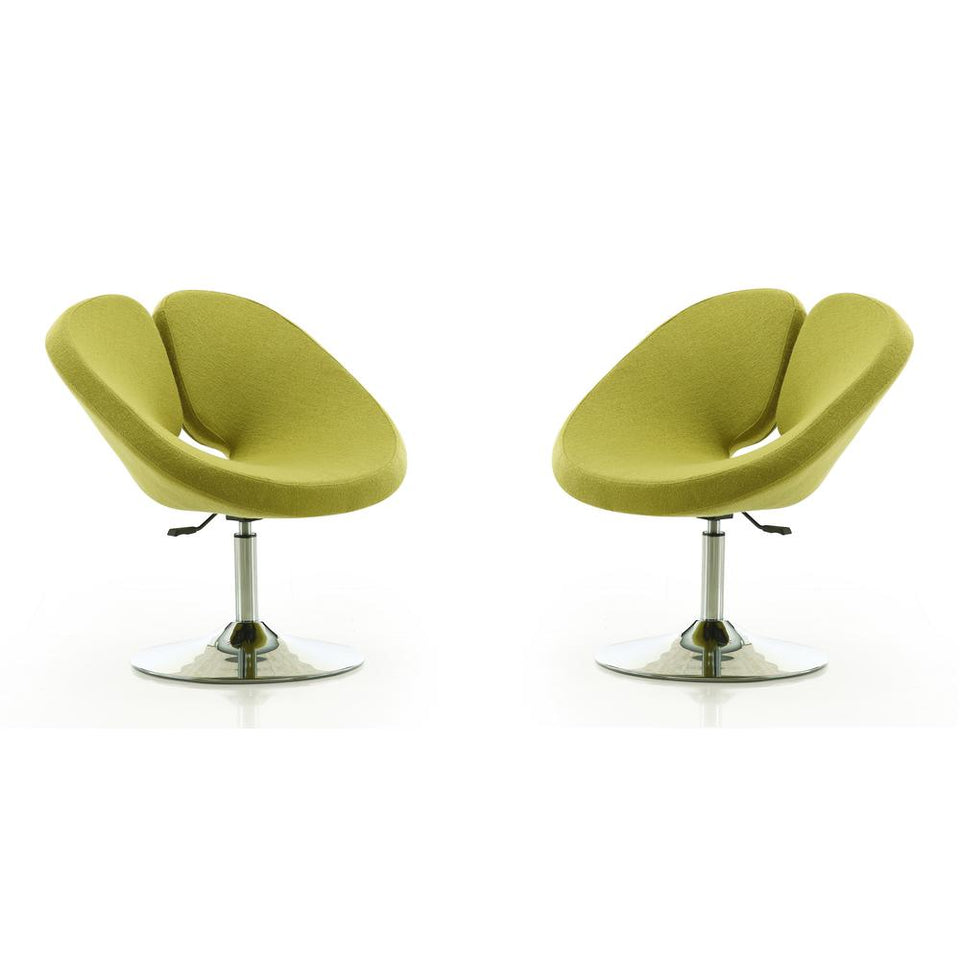 Perch Adjustable Chair in Green and Polished Chrome