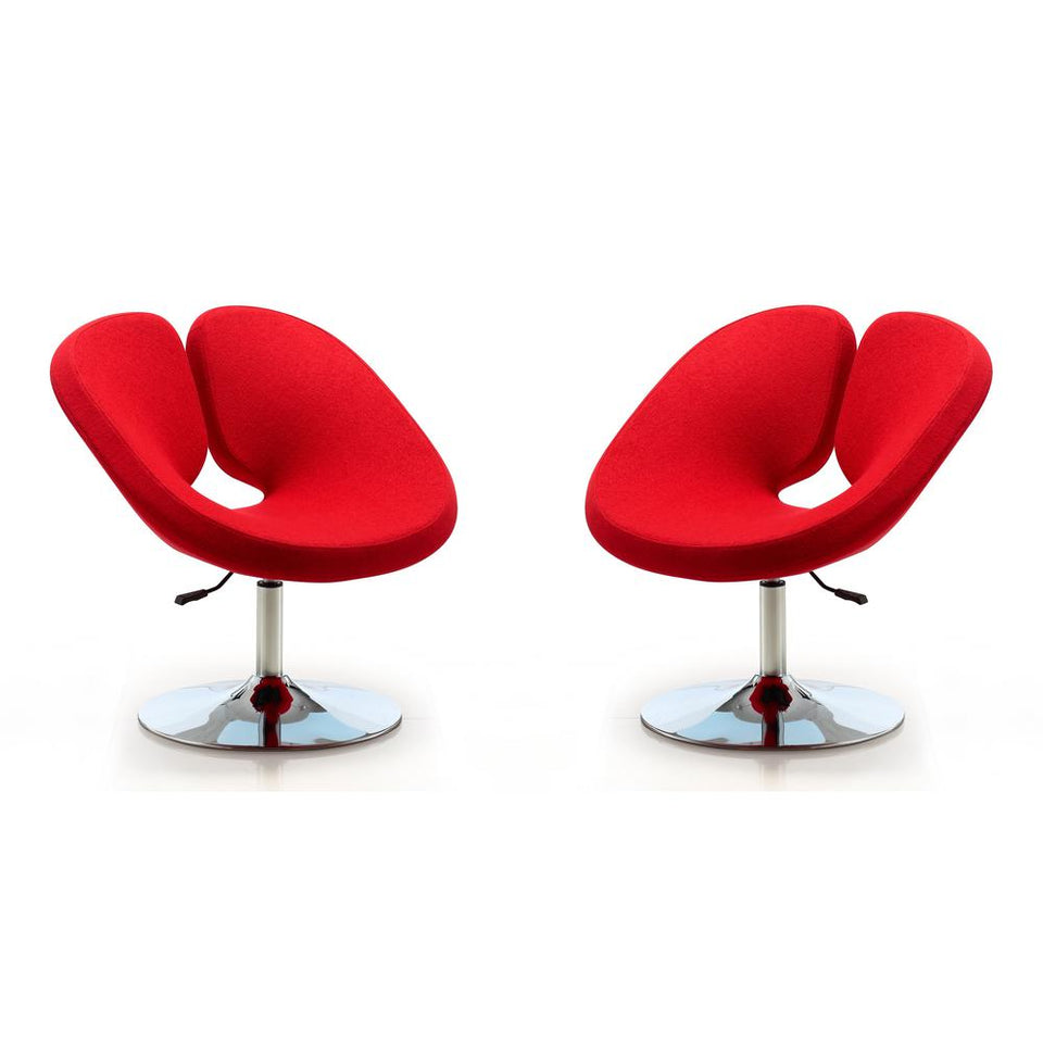 Perch Adjustable Chair in Red and Polished Chrome