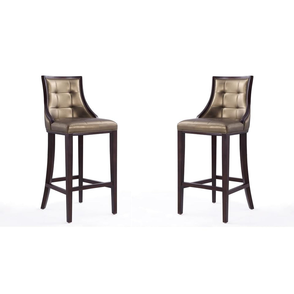 Fifth Avenue Bar Stool in Bronze and Walnut