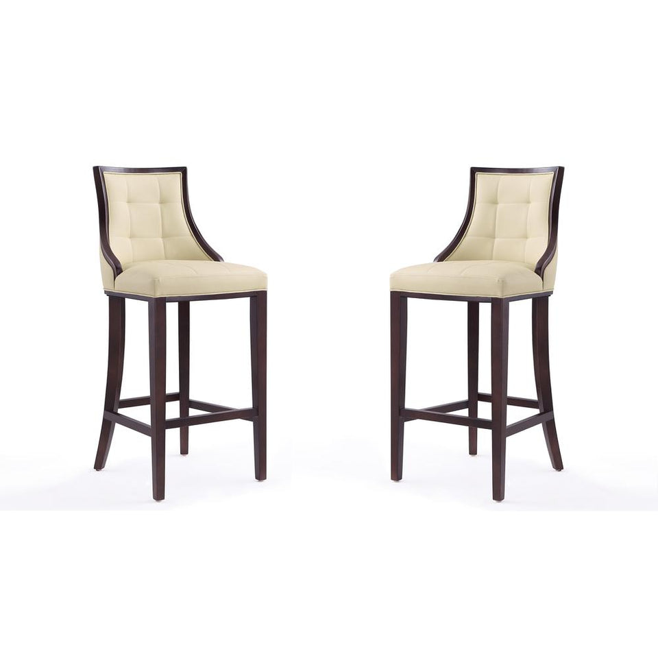 Fifth Avenue Bar Stool in Cream and Walnut